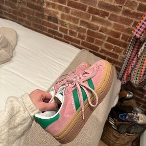 adidas Pink and Green Sneakers